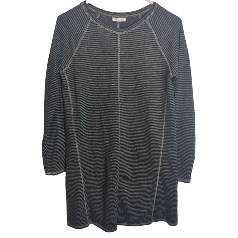 J. Jill Gray Striped Knit Dress XS